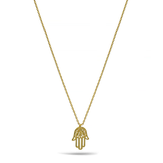 Gold Hamsa Pendant Necklace 16"#HNN90869G(NC12)