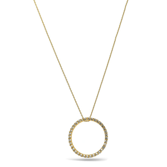 Gold round charm crystal pendant necklace#HNN90870G(HD11)