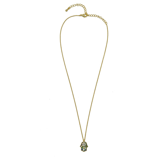 Gold Hamsa pendant Necklace #HNN90872G(LF13)