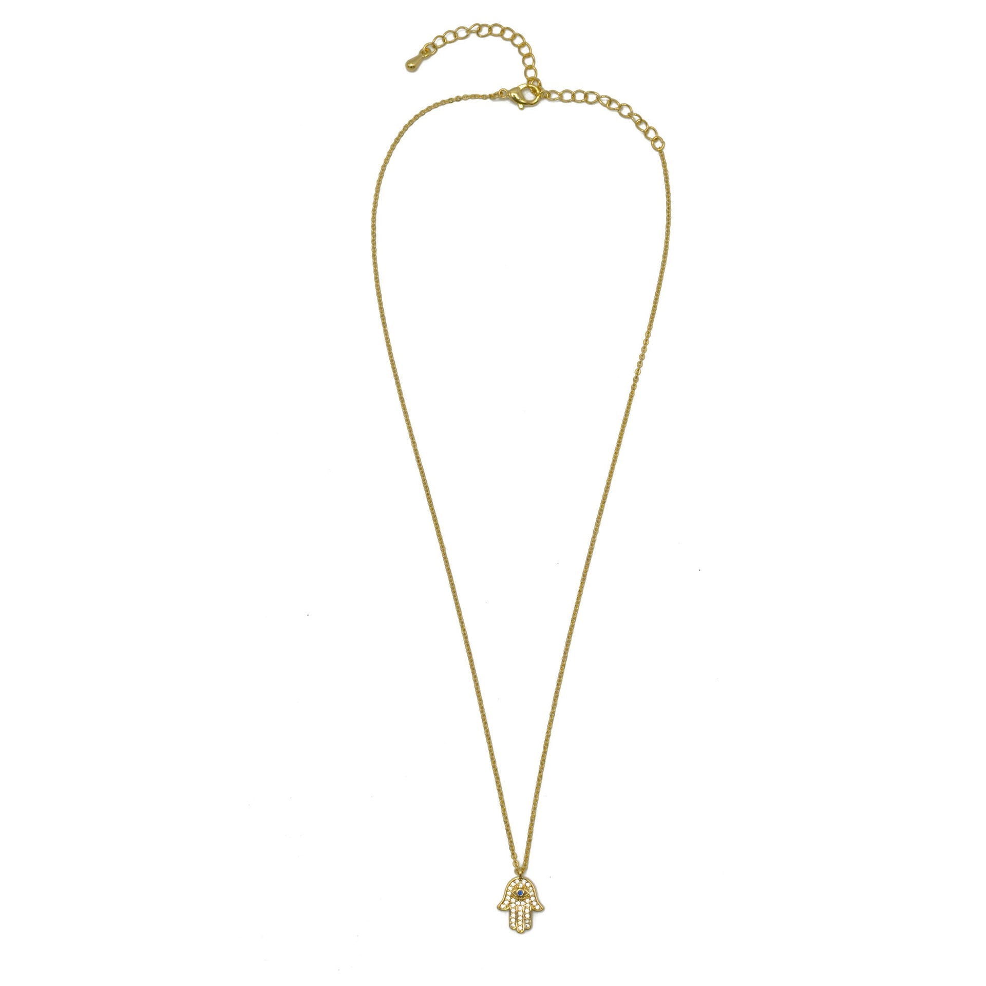 Gold crystal Hamsa pendant Necklace #HNN90873G(LF15)