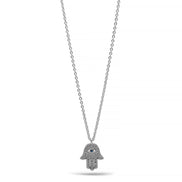 Rhodium crystal Hamsa pendant Necklace #HNN90873R(LF15)