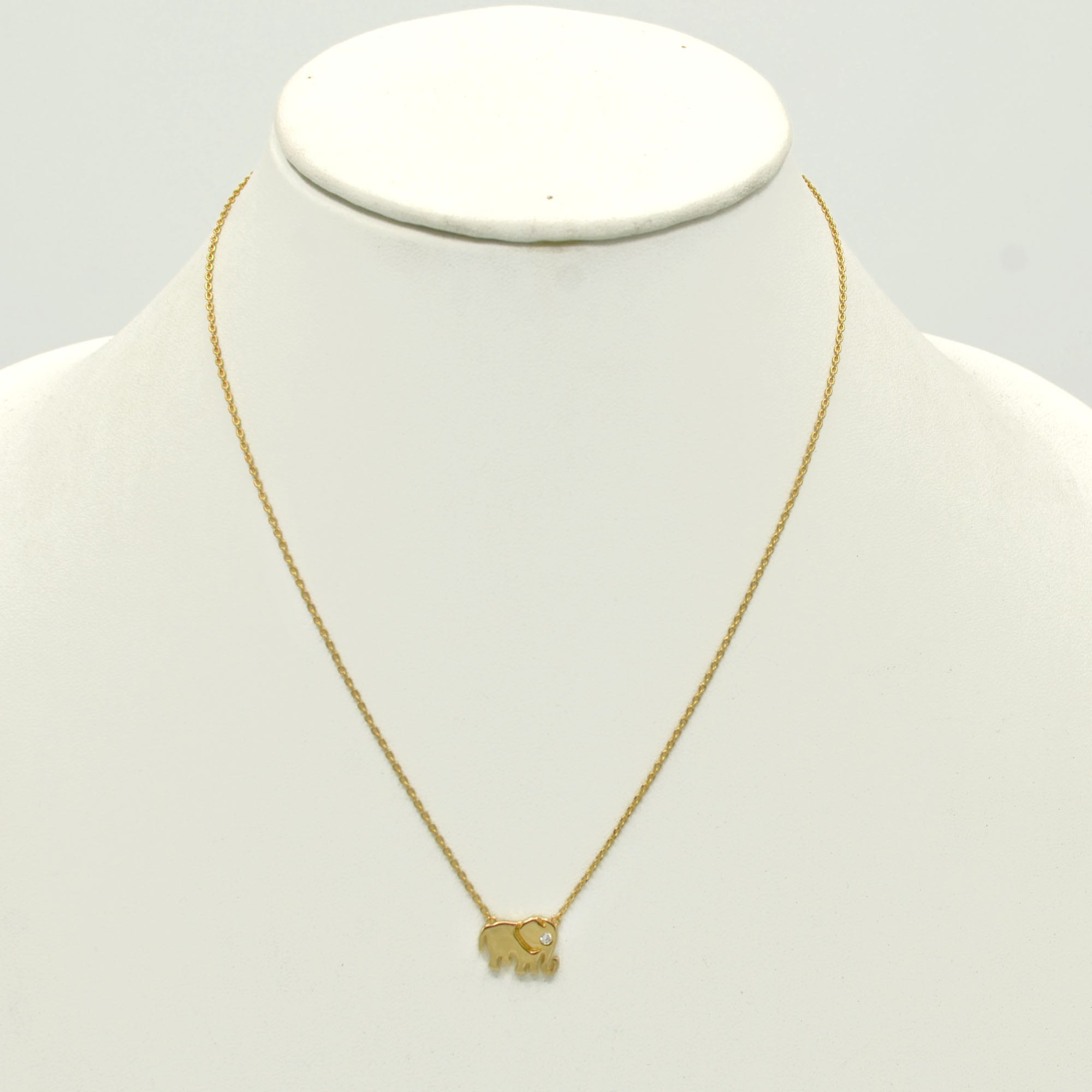 Gold Elephant Charm Pendant Necklace #HNN90874G(LF14)