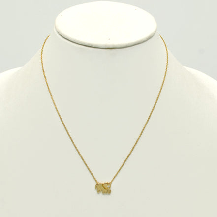 Gold Elephant Charm Pendant Necklace #HNN90874G(LF14)