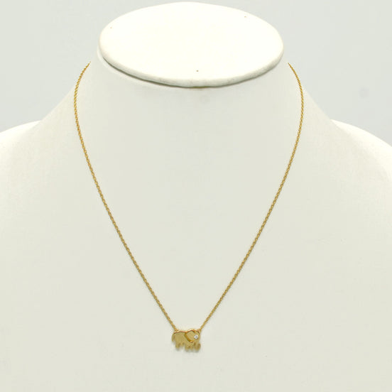 Gold Elephant Charm Pendant Necklace #HNN90874G(LF14)