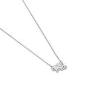Tazza Women's Silver-Tone Dainty Elephant Pendant Necklace | Lucky Elephant Charm Pendant with Sparkling Accent | Fashion Costume Jewelry #HNN90874R(LF14)