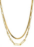 Gold Snake Chain and Curb Chain Necklace set #HNN+E90879G(RE16)