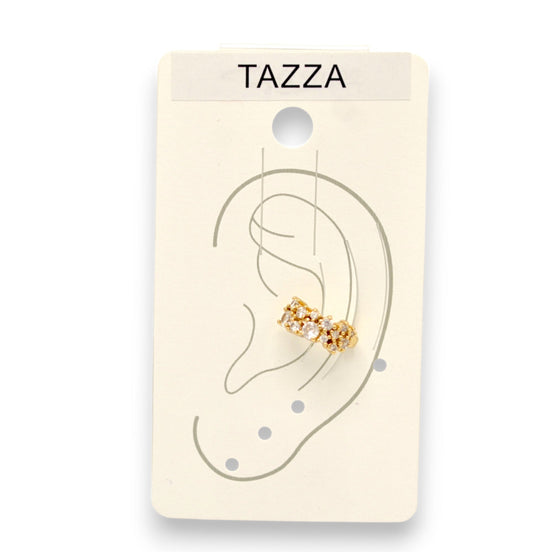 Tazza Gold & Rhinestone Cuff Ear Clip – 0.5" One piece (No Piercing Required)#HNE90916GD
