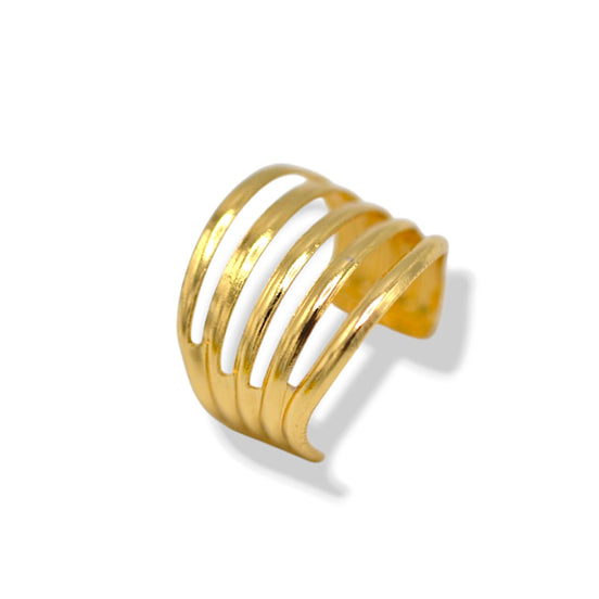Gold-Tone Multi-Band Ear Cuff – One Piece (No Piercing Required)HNE90936GD