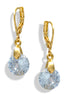 Gold Leverback Drop Earrings with Round Clear Crystal – 1.25"Elegant Sparkling Dangle Jewelry#HNE90908GD(GG12)