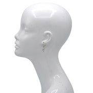 Gold Leverback Drop Earrings with Rhodium Clear Crystal – 1.25
