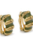 Gold and Olive epoxy clip-on earrings #HNE90923GOL(GG7)