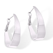 Shiny Rhodium Hoop Earrings#HNE90911RD(GE7/SF17)