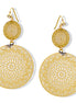 Elegant Gold Filigree Disc Chandelier Earrings #HNE90912GD(SF2)
