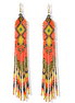 Multi-Color Bohemian Seed Bead Long Tassel Earrings – 6"#ER-11913(LC2)