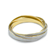 Gold Interlocking Glittering 5 Peaces Bangle Set #SQ1722 (Q17)