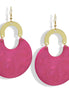 Gold DEEP Magenta Marbled Resin Drop Earrings 3.2" #FWNK-2202-116C(IF26)