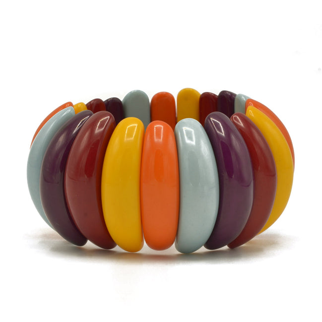 Multi Color Resin Beads Stretch Bracelet #FWNK-1907-20-A