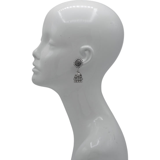 Silver Bead Oxidised Jhumka Earrings - Stylish, Fancy, and Ethnic#GFE6283(GE6)