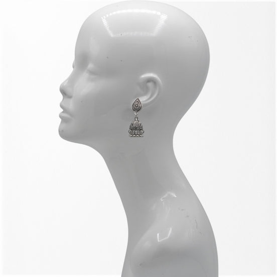 Silver-Tone Metal Indian Jhumka Earrings #GFE6280(GF17)