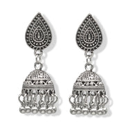 Silver-Tone Metal Indian Jhumka Earrings #GFE6280(GF17)