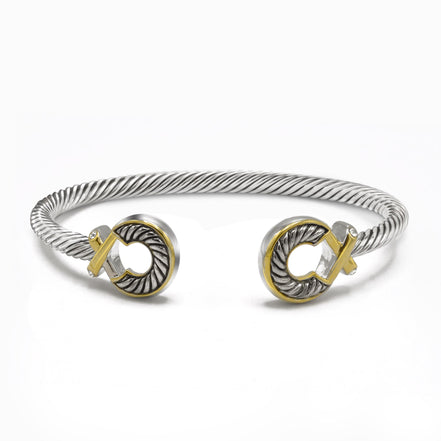 Two Tone Classic Cable Bracelet #611091BR