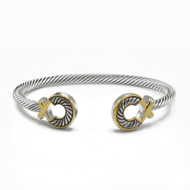 Two Tone Classic Cable Bracelet #611091BR