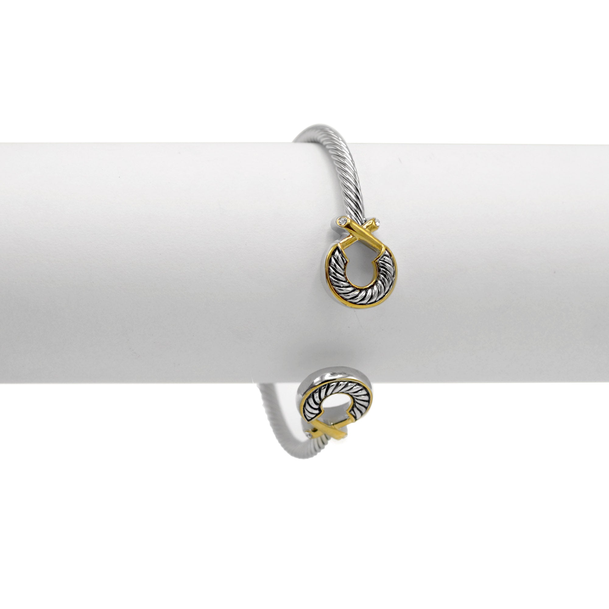 Two Tone Classic Cable Bracelet #611091BR