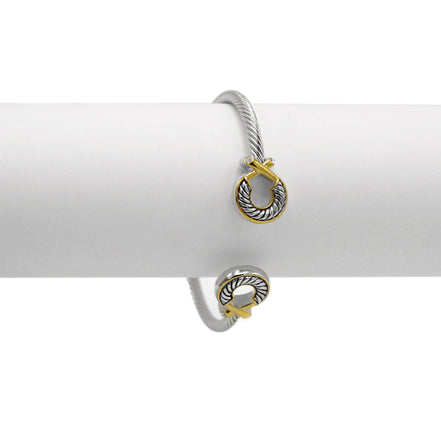 Two Tone Classic Cable Bracelet #611091BR