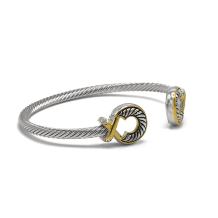 Two Tone Classic Cable Bracelet #611091BR