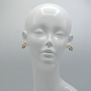 Two Tone Classic Cable Earrings #611091ER