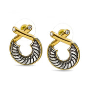 Two Tone Classic Cable Earrings #611091ER