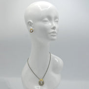 Two Tone classic Cable Pendant necklace #611091NK(FA19)