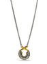Two Tone classic Cable Pendant necklace #611091NK(FA19)
