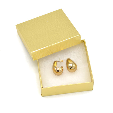 Gold Plated Chunky Lightweight Gold Hoop Earrings #GLE2940G(GE9)