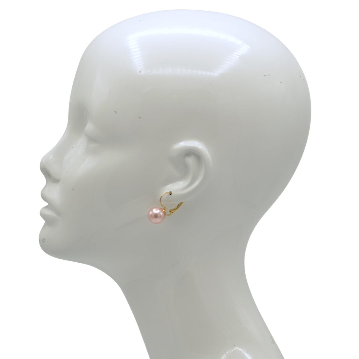 Gold-Tone & Faux Bead Drop Earrings with Lever Back 1