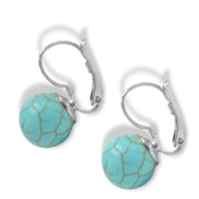 Gold-Tone & Faux Bead Drop Earrings with Lever Back 1