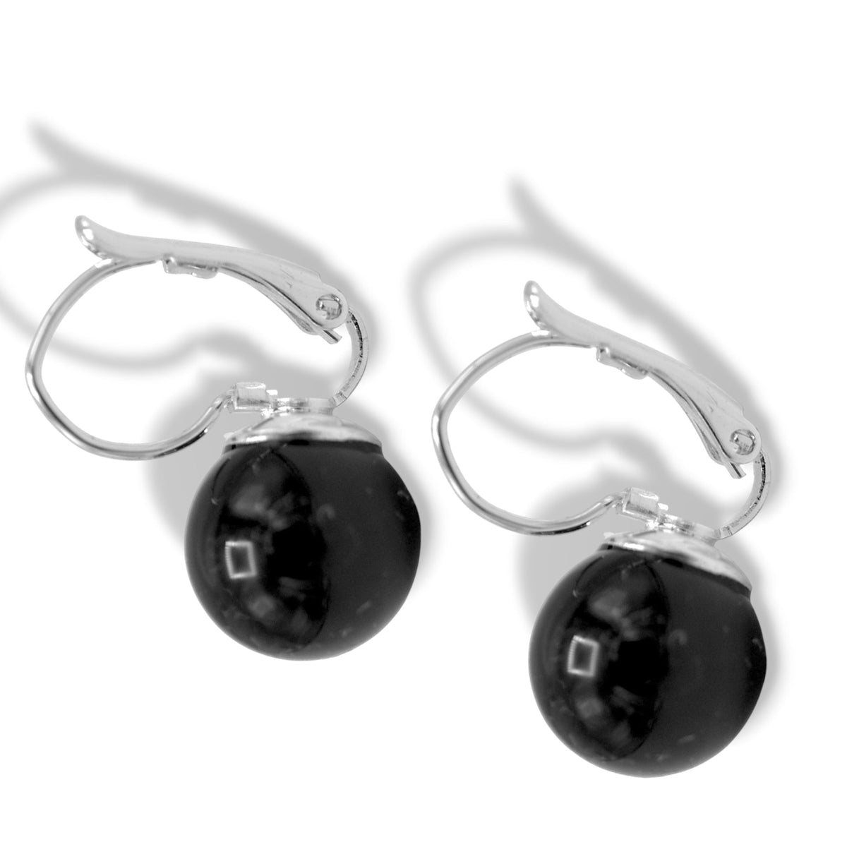Gold-Tone & Faux Bead Drop Earrings with Lever Back 1