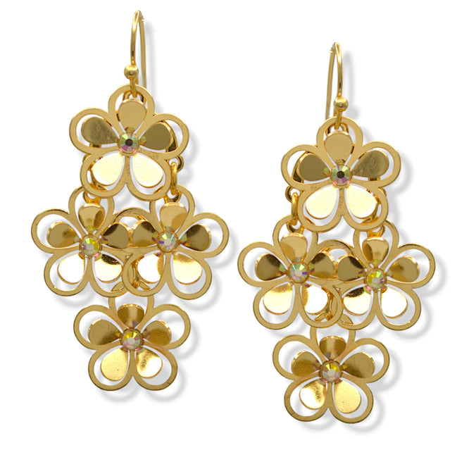 Multi-Flower Drop Earrings – Lightweight Dangle Statement Jewelry for Women #HNE91010-EARRING