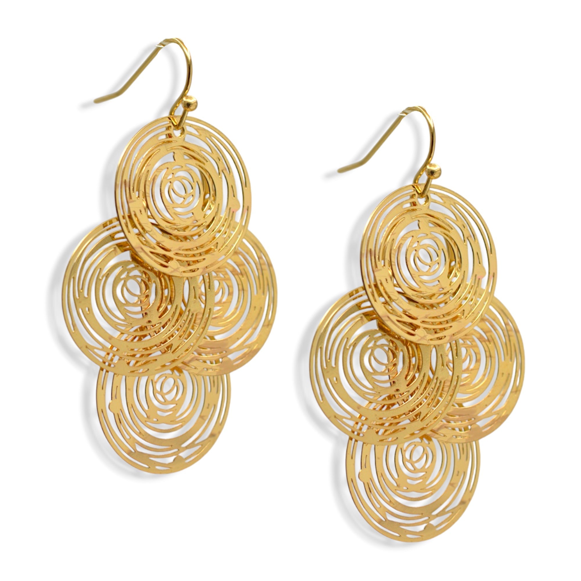 Layered Spiral Dangle Earrings – Lightweight Statement Drop Earrings for Women #HNE91011-EARRING(MF4)