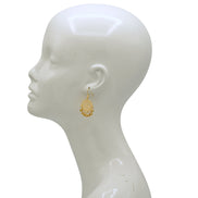 Gold or Rhodium round filigree drop Earrings #HNE91037(MH3)