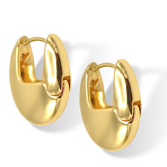 1"inch Oval Hoop Earrings - Gold or Silver Tone Thin Wire Hoops - Lightweight Minimalist Huggie Earrings for Women #HNE91036 EARRING(MD14)