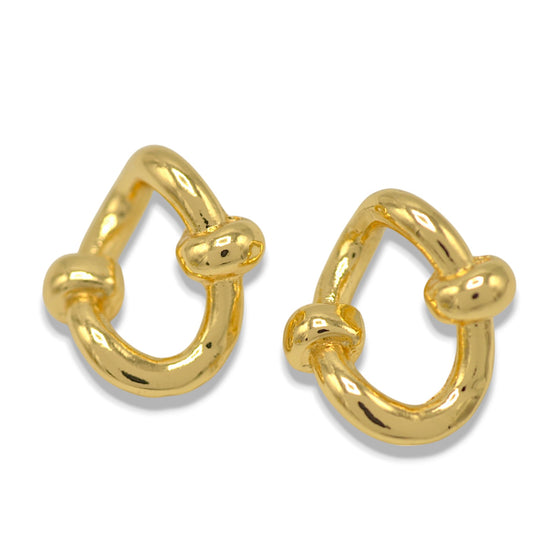 Chunky Teardrop Knot Earrings – Bold Modern Studs for Women 1" #HNE91012 EARRING(GD7)