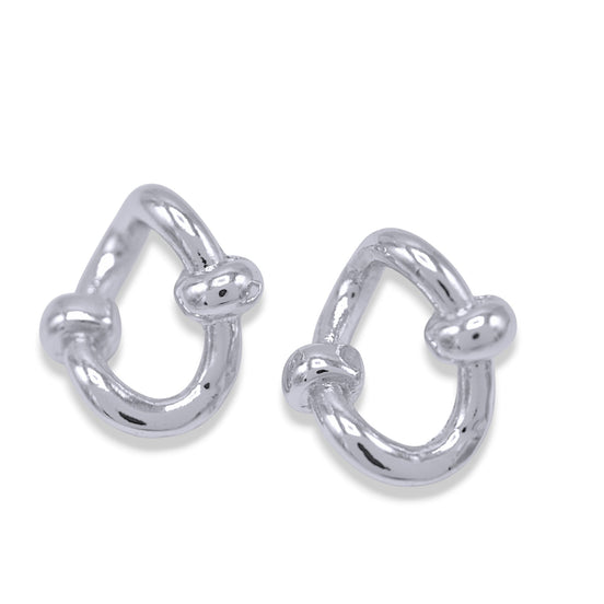 Chunky Teardrop Knot Earrings – Bold Modern Studs for Women 1" #HNE91012 EARRING(GD7)