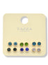 Tazza Crystal Collection: 6-Pair Multi-Color Stud Earring Set 8mm#GFE6445(OG23)