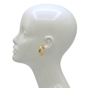 Textured Gold Tone Huggie Hoop Earrings with Post Back (1.25