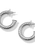 Textured Gold Tone Huggie Hoop Earrings with Post Back  (1.25")#GFE6447(SF16)