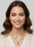 22" Gold Triple-Layered Necklace and Heart Stud Earring Set – Chunky Link & Herringbone Chains with 3" Extender#GFN5495(NE7)
