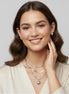 22" shiney Silver Triple-Layered Necklace and Heart Stud Earring Set – Chunky Link & Herringbone Chains with 3" Extender#$GFN5496(NC5)
