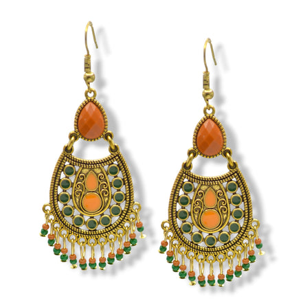 Traditional Indian Style Chandelier Earrings 2,5"#HNE91035(GA10)