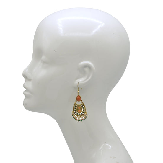 Traditional Indian Style Chandelier Earrings 2,5"#HNE91035(GA10)